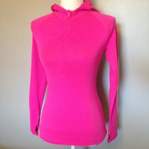 Athleta Pink Hoodie 1/4 Zip Pink Size Small